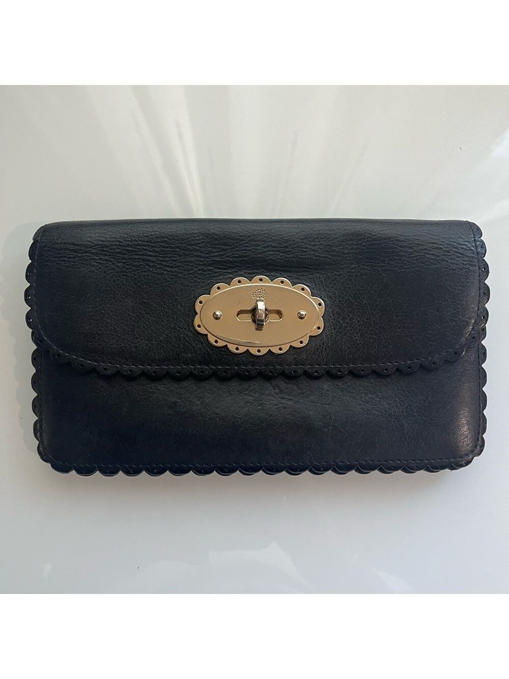 MULBERRY BLACK LEATHER COOKIE WALLET